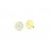 Women's Ear tops big studs Earrings yellow Gold Plated round Zircon Stones